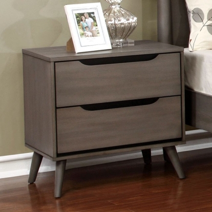 Furniture Of America Lennart Mid-Century Modern Gray Night Stand Model CM7386GY-N