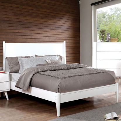 Furniture Of America Lennart Mid-Century Modern White Bed Model CM7386WH-Full Bed