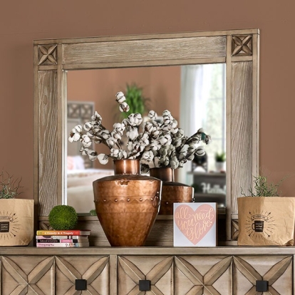 Furniture Of America Markos Transitional Weathered Light Oak Mirror Model CM7393M