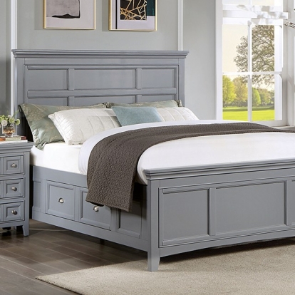 Furniture Of America Castlile Transitional Gray Bed Model CM7413GY-Full Bed