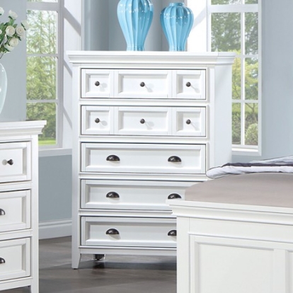 Furniture Of America Castile Transitional Solid Wood, Others White Chest | CM7413WH-C