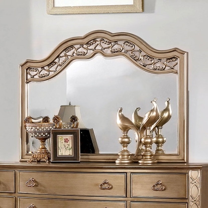 Furniture Of America Capella Traditional Brushed Gold Mirror Model CM7442M