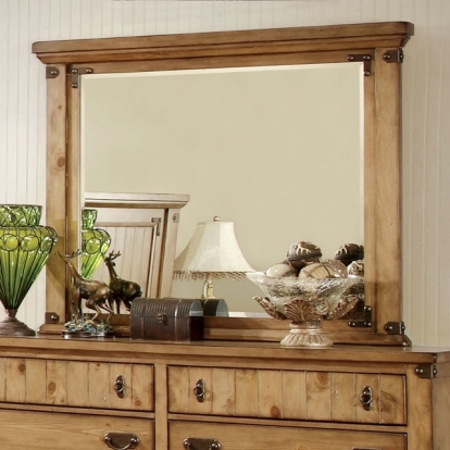 Furniture Of America Pioneer Cottage Weathered Elm Mirror Model CM7449M
