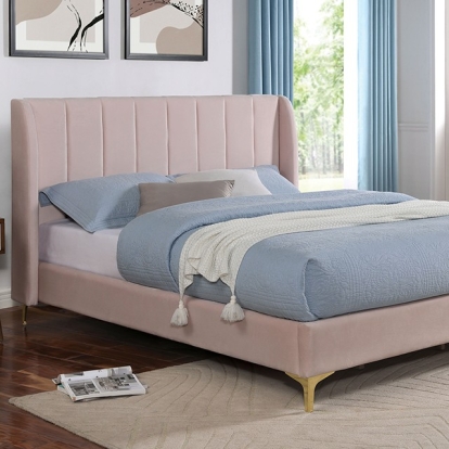 Furniture Of America Pearl Contemporary Light Pink Bed Model CM7459PK-Twin Bed