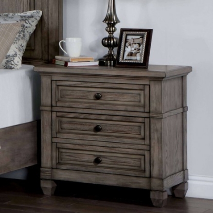 Furniture Of America Durango Transitional Solid Wood, Wood Veneer, Others Warm Gray Night Stand | CM7461GY-N