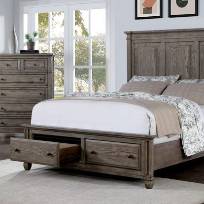 Furniture Of America Durango Transitional Warm Gray Bed Model CM7461GY-Queen Bed