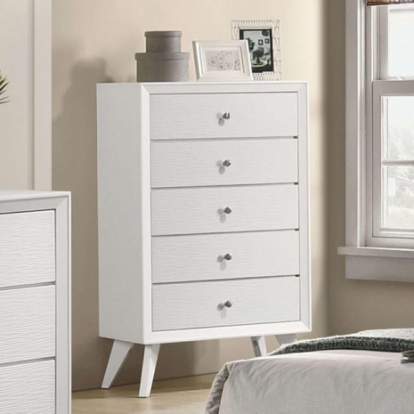 Furniture Of America Dortmund Contemporary Solid Wood, Others White Chest | CM7465WH-C