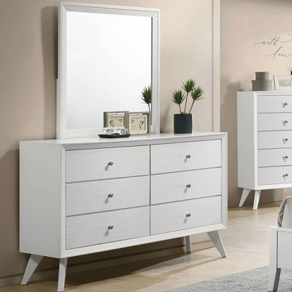 Furniture Of America Dortmund Contemporary White Dresser Model CM7465WH-D
