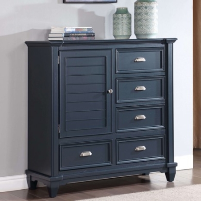 Furniture Of America Manzanillo Transitional Solid Wood, Others Slate Blue Armoire | CM7470BL-AR
