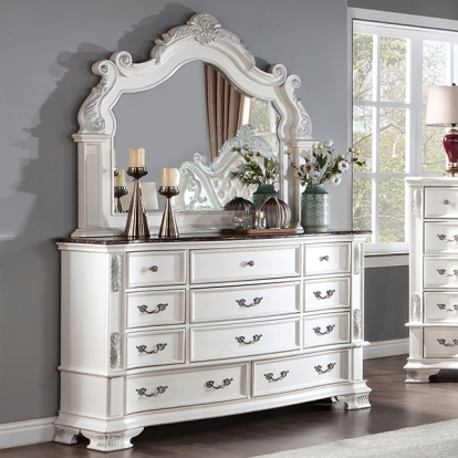 Furniture Of America Esparanza Traditional Pearl White Dresser Model CM7478WH-D