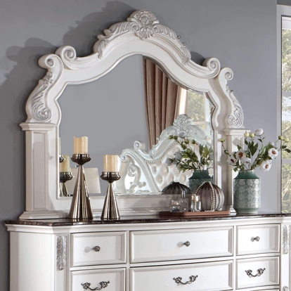Furniture Of America Esparanza Traditional Pearl White Mirror Model CM7478WH-M