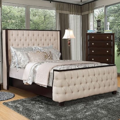 Furniture Of America Camille Contemporary Beige Bed Model CM7566-Full Bed