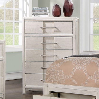 Furniture Of America Berenice Transitional Solid Wood, Wood Veneer, Others White Chest | CM7580WH-C