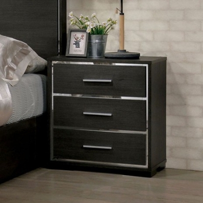 Furniture Of America Camryn Contemporary Solid Wood, Wood Veneer, Others Warm Gray Night Stand | CM7589N
