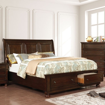 Furniture Of America Castor Transitional Brown Cherry Bed Model CM7590CH-Queen Bed