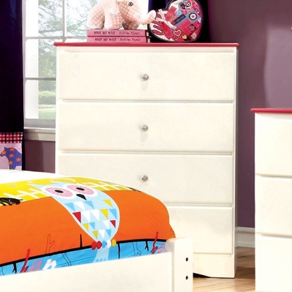 Furniture Of America Kimmel Transitional White-Pink Chest Model CM7626PK-C