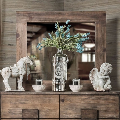 Furniture Of America Janeiro Rustic Rustic Natural Tone Mirror Model CM7628M
