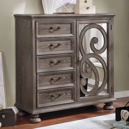 Furniture Of America Lysandra Transitional Rustic Natural Armoire Model CM7661AR