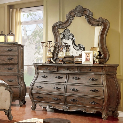 Furniture Of America Cursa Traditional Rustic Natural Tone Dresser Model CM7664D