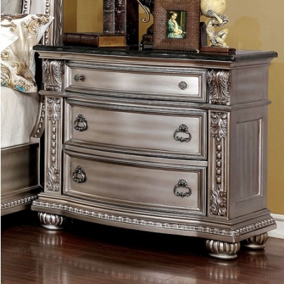 Furniture Of America Fromberg Traditional Solid Wood, Wood Veneer, Others Champagne Night Stand | CM7670CPN-N