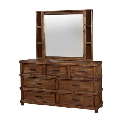 Furniture Of America Baddock Transitional Antique Oak Mirror Model CM7691M