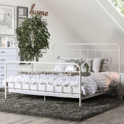 Furniture Of America Iria Transitional Vintage White Bed Model CM7701WH-Twin Bed