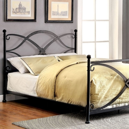 Furniture Of America Zaria Contemporary Matte Black Bed Model CM7732-Full Bed