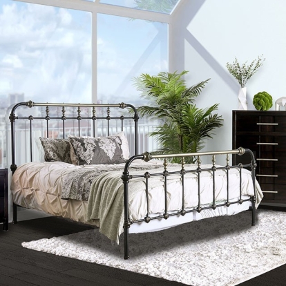 Furniture Of America Riana Transitional Antique Black Bed Model CM7733-Twin Bed