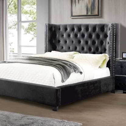 Furniture Of America Cayla Transitional Dark Gray Bed Model CM7779DG-Cal.King Bed