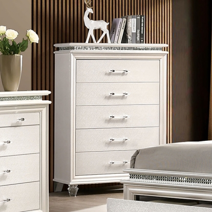 Furniture Of America Maddie Contemporary Pearl White Chest Model CM7899C
