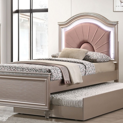 Furniture Of America Allie Contemporary Rose Gold Bed Model CM7901RG-Twin Bed