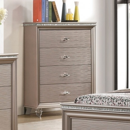 Furniture Of America Allie Contemporary Acrylic, Solid Wood, Others Rose Gold Chest | CM7901RG-C