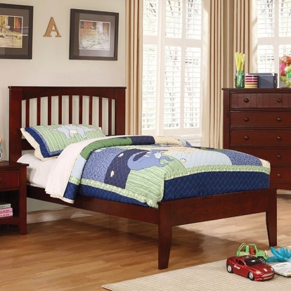 Furniture Of America Pine Brook Transitional Solid Wood, Wood Veneer, Others Cherry Bed | CM7908CH