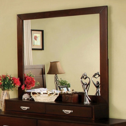 Furniture Of America Crystal Lake Transitional Brown Cherry Mirror Model CM7910M