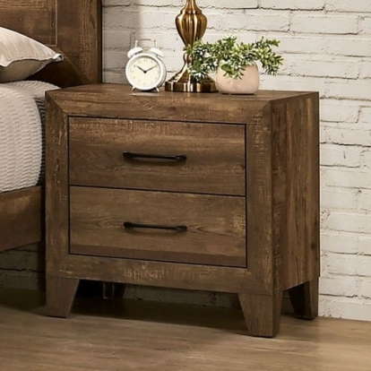Furniture Of America Wentworth Rustic Faux Wood Veneer, Others Light Walnut Night Stand | CM7912N