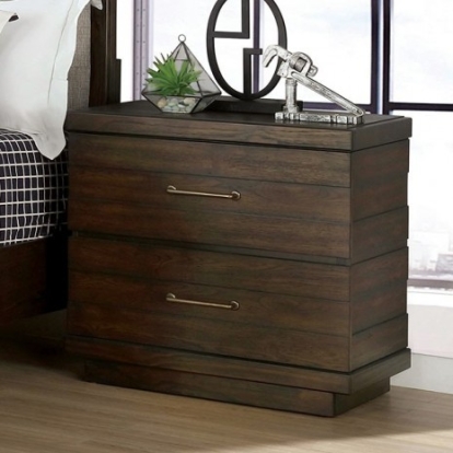 Furniture Of America Maggie Transitional Solid Wood, Wood Veneer, Others Walnut Night Stand | CM7919N