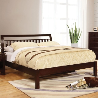Furniture Of America Corry Transitional Solid Wood, Wood Veneer, Others Dark Walnut Bed | CM7923EX