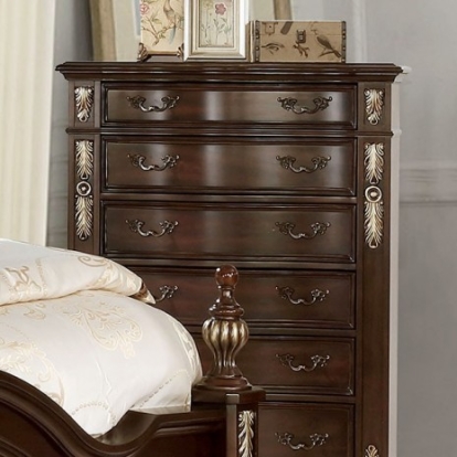 Furniture Of America Theodor Traditional Solid Wood, Wood Veneer, Others Brown Cherry Chest | CM7926C