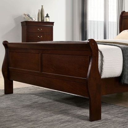 Furniture Of America Louis Philippe Transitional Dark Cherry Bed Model FM7866CH-Twin Bed