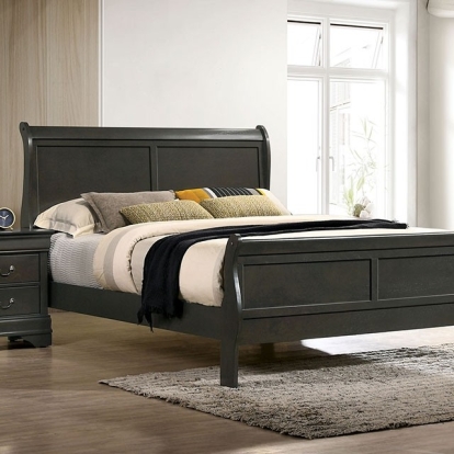 Furniture Of America Louis Philippe Transitional Gray Bed Model CM7866GY-Twin Bed