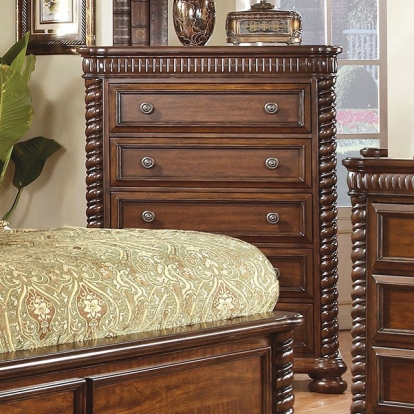 Furniture Of America Mandeville Transitional Brown Cherry Chest Model CM7986C