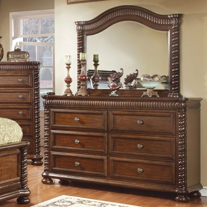 Furniture Of America Mandeville Transitional Brown Cherry Dresser Model CM7986D