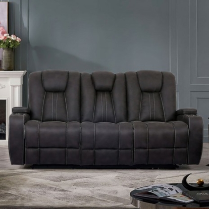 Furniture Of America Amirah Transitional Durable Heavy-Weight Fabric, Solid Wood, Others Dark Gray Sofa | CM9903-SF