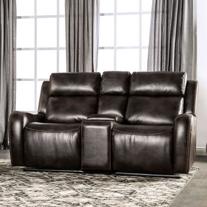 Furniture Of America Barclay Transitional Dark Brown Power Loveseat Model CM9906-LV-PK