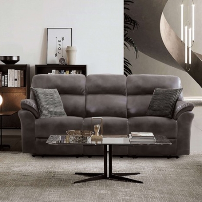 Furniture Of America Josias Transitional Breathable Leatherette, Solid Wood, Others Dark Gray Sofa | CM9908DG-SF-PK