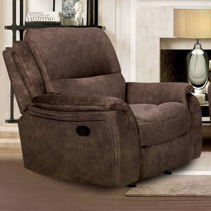 Furniture Of America Henricus Transitional Dark Brown Glider Recliner Model CM9911DB-CH