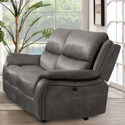 Furniture Of America Henricus Transitional Fabric, Solid Wood, Others Dark Gray Loveseat | CM9911DG-LV