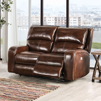 Furniture Of America Soterios Transitional Medium Brown Power Loveseat Model CM9924MB-LV-PM