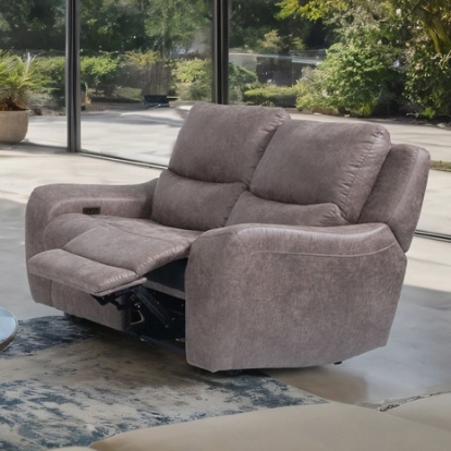 Furniture Of America Demetrius Contemporary Engineered Wood, Hardwood, Others Brown Power Loveseat | CM9931BR-LV-PM-PK
