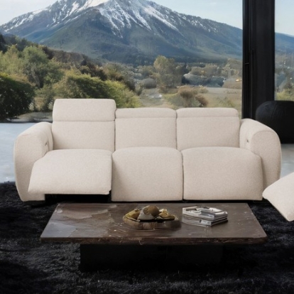 Furniture Of America Thaddea Contemporary Fabric, Hardwood, Others White Power Sofa | CM9934WH-SF-PM-PK